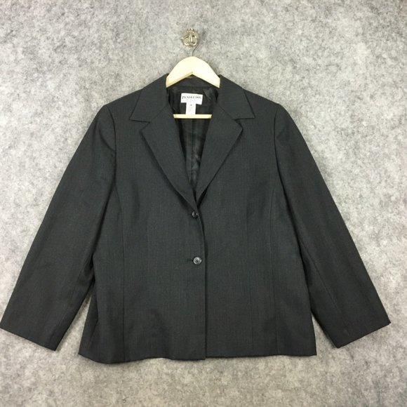 Pendleton Blazer Womens 16 100 Virgin Wool Black Made in USA Lined 2 Button - Picture 1 of 11